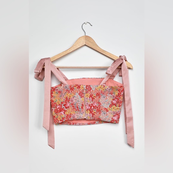 Lulu’s Ellarina Pink Multi Metallic Tie-Strap Two-Piece Midi Dress in Size Small - Picture 3 of 16